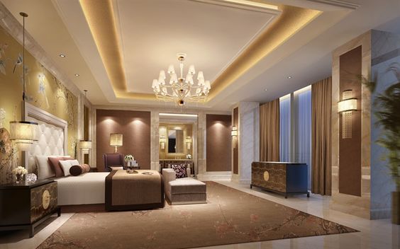 Download wallpapers luxurious interior, bedroom, classic design, luxury hotel room