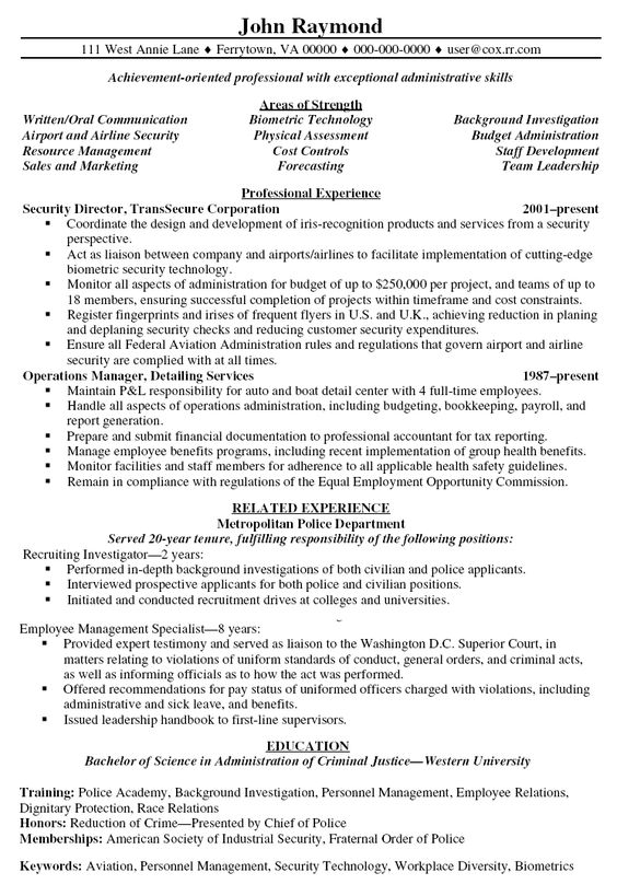 security director resume PO Resumes Pinterest - criminal justice resume security director resume PO Resumes Pinterest - criminal justice resume