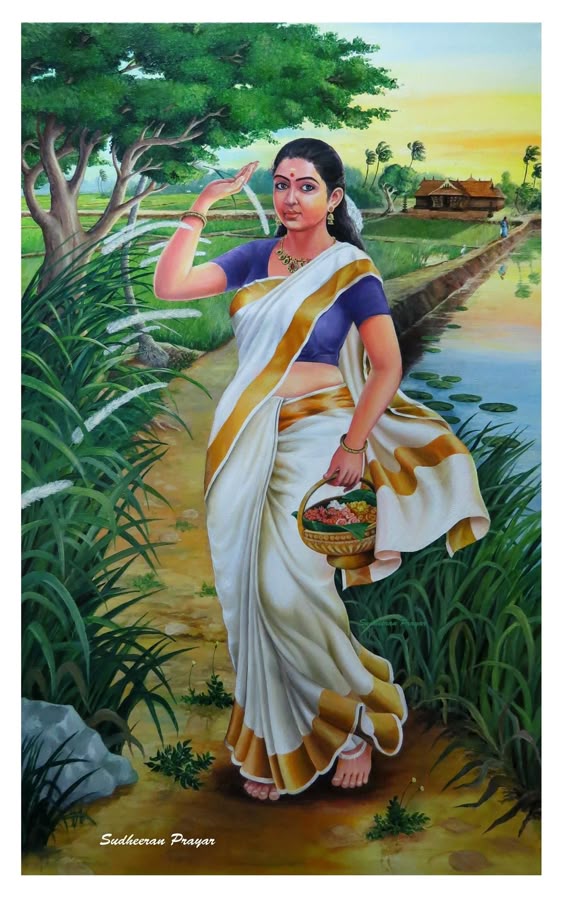 Kerala Village Girl- Oil Painting