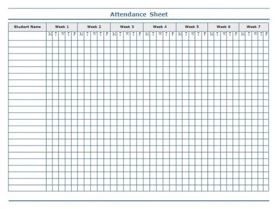Minimalist Template of Weekly Attendance Sheet in Excel for - monthly attendance sheet template excel Minimalist Template of Weekly Attendance Sheet in Excel for - monthly attendance sheet template excel