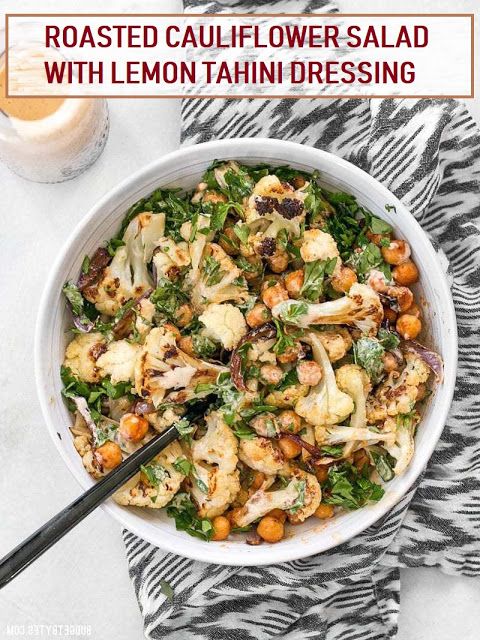 Roasted Cauliflower Salad With Lemon Tahini Dressing Rebbel