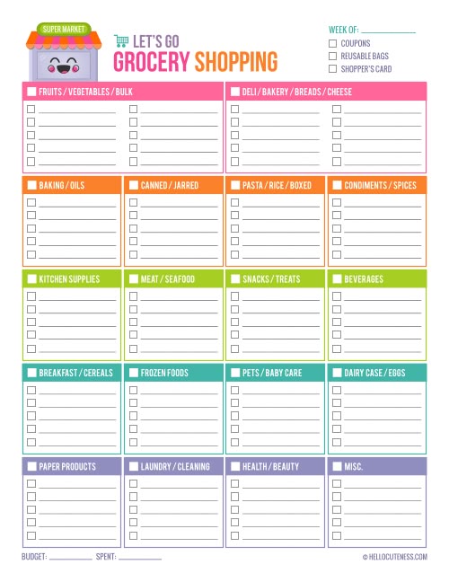 LOVE this Free Printable grocery list! Organized by sections and - printable grocery list template LOVE this Free Printable grocery list! Organized by sections and - printable grocery list template