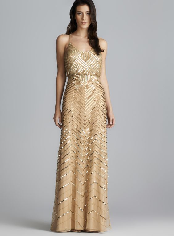Gatsby Dress Cross Back Long Sequined Blouson Dress Prom...bridesmaid dresses