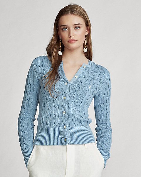 cotton cable knit cardigan