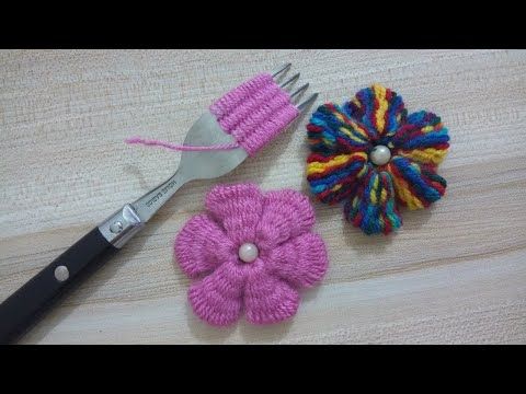 طريقة عمل وردة جميلة وسهلة التطريز اليدوي Easy Flower With Hand Embroidery Amazing Trick Youtube Flower Crafts Hand Embroidery Sewing Hacks