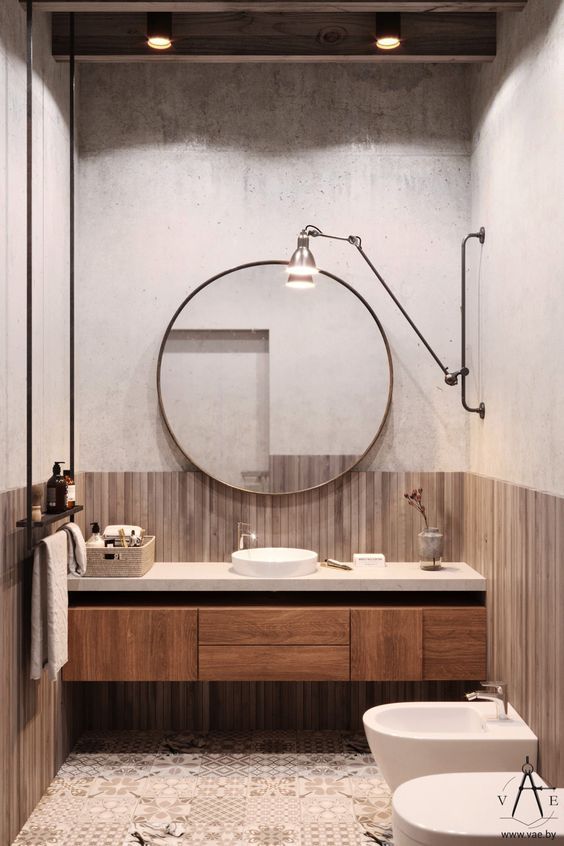 Arreda La Tua Casa Con Il Legno Naturale Bagno In Stile Industriale Arredamento Bagno Decorare Il Bagno