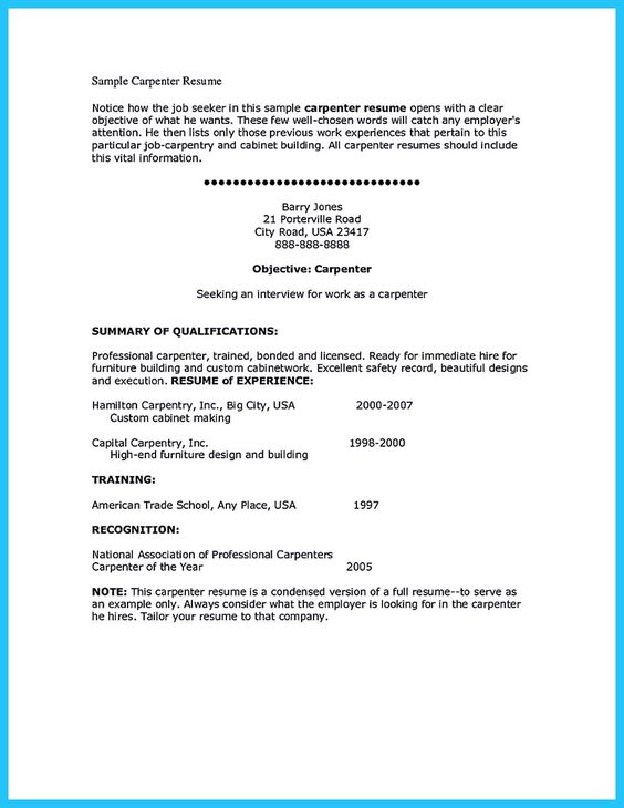 nice Tips You Wish You Knew to Make the Best Carpenter Resume - carpenter resume objective nice Tips You Wish You Knew to Make the Best Carpenter Resume - carpenter resume objective