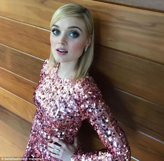 Australian actress Bella Heathcote posts pink sequined selfie