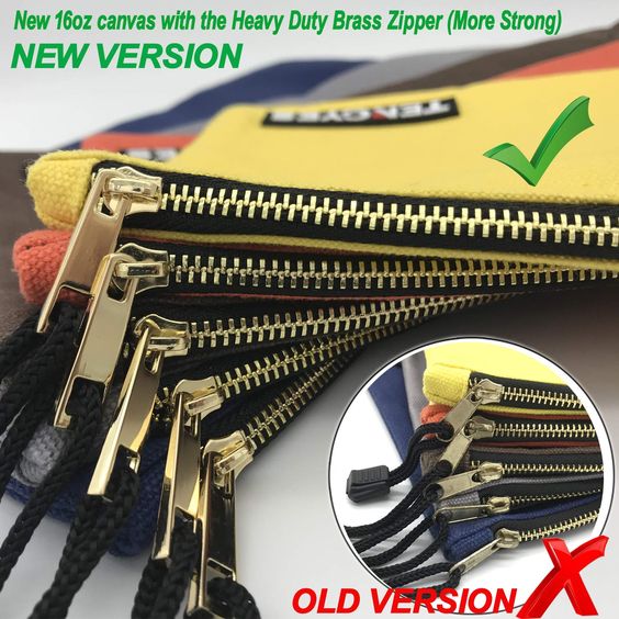 5Pcs Canvas Tool Pouch Zipper Bag Utility Bags Heavy Duty Metal Zip NEW
