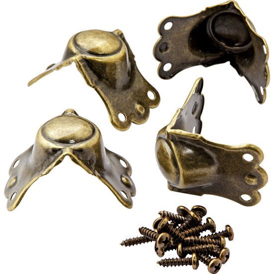 Center Corner Trunk Hardware Antique Plates Hardware Antique Gold [ 550 x 550 Pixel ]