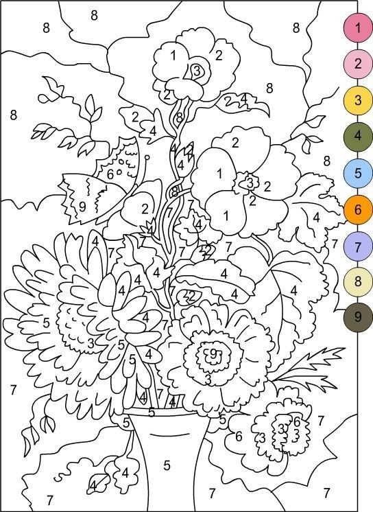 Color By Number Coloring Pages Preschool Free Coloring Pages Flower Coloring Pages Free Printable Coloring Pages