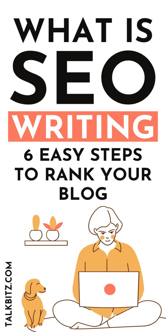 What is SEO Writing: 6 Easy Steps to Rank Your Blog (SEO for Bloggers) What is SEO writing? SEO is Search Engine Optimization. SEO writing (or writing for SEO) is a specific way of writing to get attention from search engines using a particular word or phrase. It’s an essential part of blog marketing and in the following post, I’ll show you the steps and tools you need to optimize your posts to help rank your blog. #seo #seoforbloggers #seowriting #blogging #writingtips