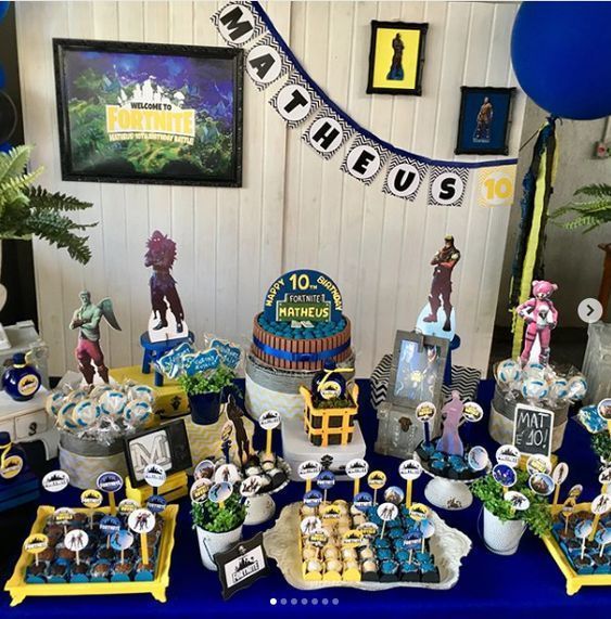 Fortnite Ideas Para Un Cumpleaños De Fortnite Una Bruja Diseños Video Games Birthday Party Birthday Party Planning 7th Birthday Party Ideas