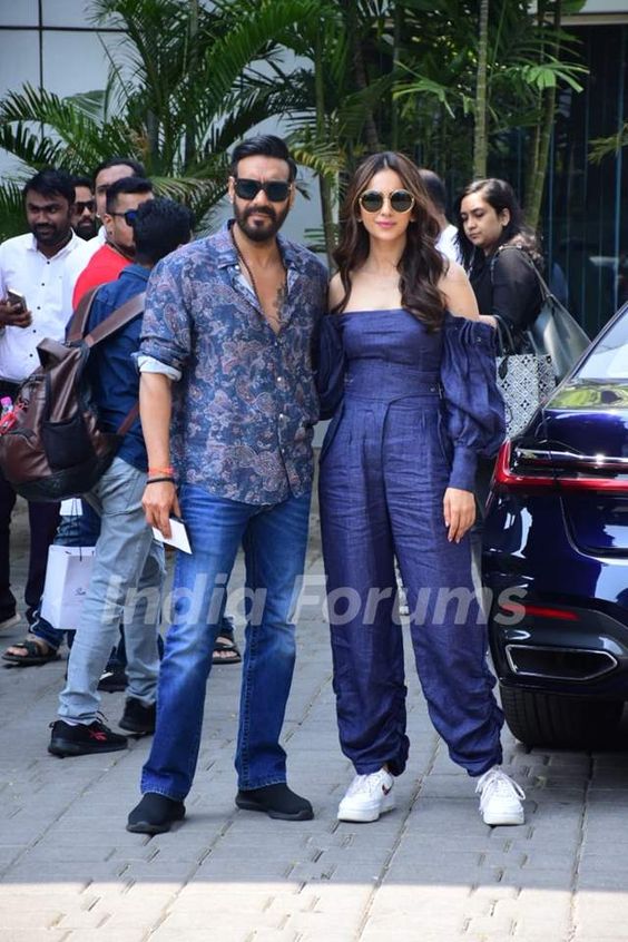 Ajay Devgan and Rakul Preet were twinning in blue denims as they were spotted at the airport