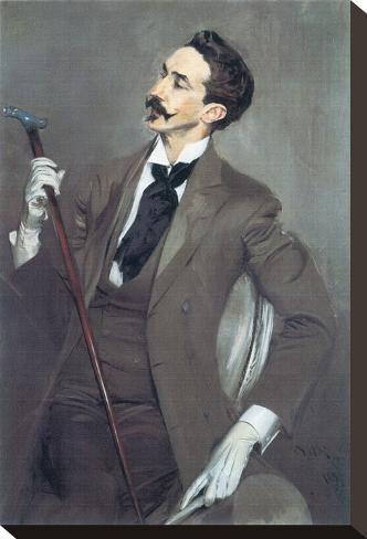 Stretched Canvas Print: Portrait of Robert de Montesquiou Canvas Print by Giovanni Boldini : 15x10in