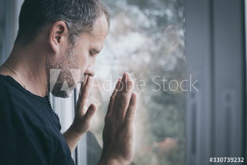Stock Image: portrait one sad man