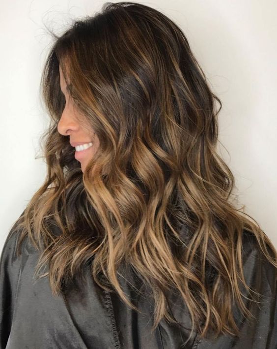 brown hair with caramel highlights