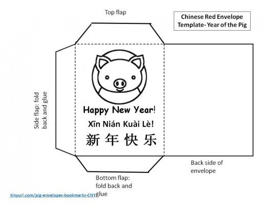 Chinese red envelope Printable Craft Template