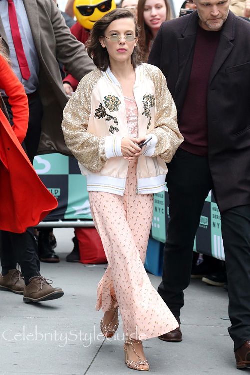 There's Nothing 'Strange 'About Millie Bobby Brown's Amazing Style! Check Out Her Gorgeous Sequin Bomber Jacket