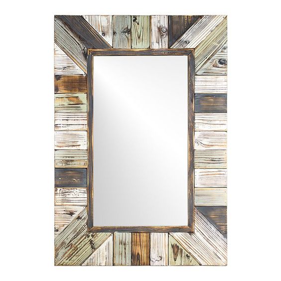 E2 Rustic Wood Plank Farmhouse Rectangle Mirror In 2020 Wood Mirror Framed Mirror Wall Rustic Wall Mirrors