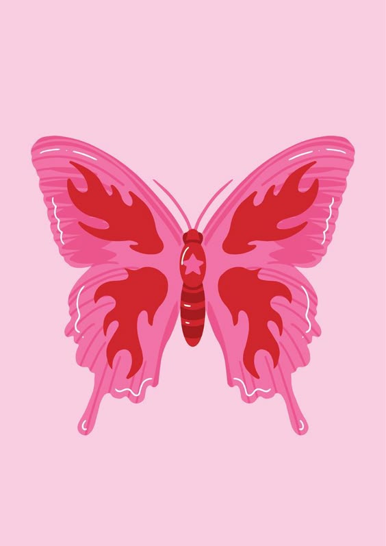 Illustration of a butterfly with flames.