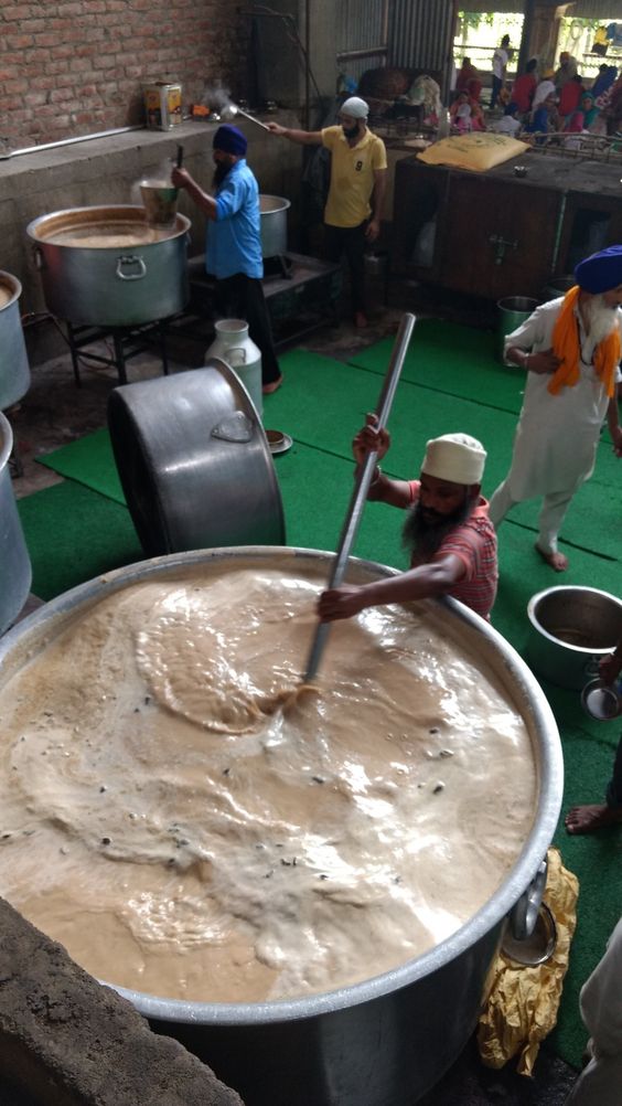 Making chai in the Kitchen at Golden Temple.