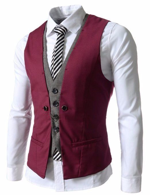 2017 Latest Coat Pant Designs Red Mens Vest Colete Formal Skinny Jackets Man Suit Fashion Stylish Custom Outfit Tern Mens Outfits Waistcoat Fashion Casual Vest