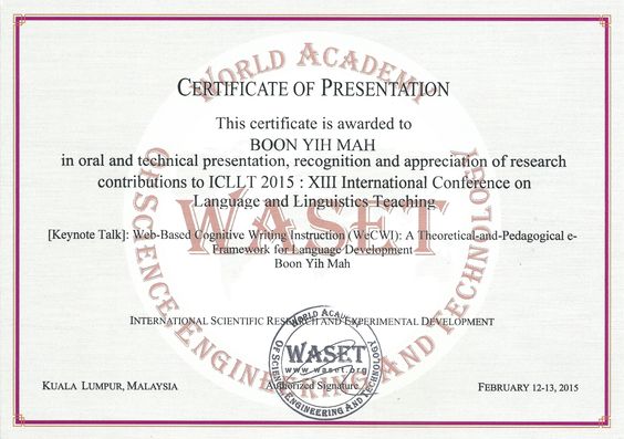 presentation certificate