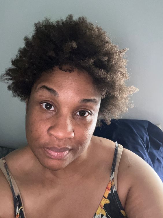 Picked out curly afro!