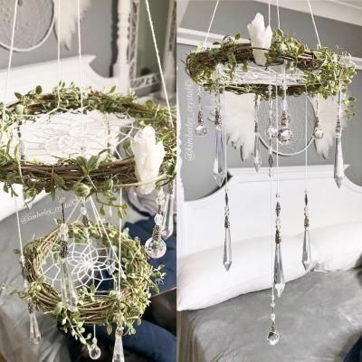 Diy Enchanted Forest Chandelier Dreamcatcher Crystal Mobile En