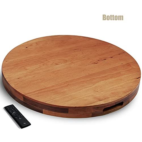 Magigo 24 Inches Large Round Cherry Wood Ottoman Tray With Handles Serve Tea Coffee Or Breakfast In Bed Classic Circular Wooden Decorative Serving Traydefaul 2022 Decor Table Round Cherry Wood Ottoman Tray, 24 Round Wood Tray