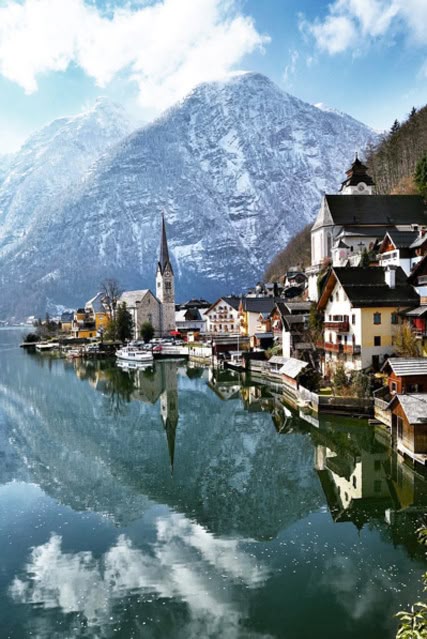 The lakeside village Hallstatt is often voted one of the most beautiful villages in the world for a good reason. It reaches its peak picturesque levels when the Salzburg Mountains are covered in snow, so a winter visit is a must.