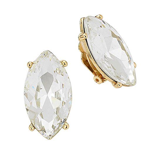Rosemarie Collections Women's Elegant Marquise Style Statement Clip On Earrings Rosemarie Collections Women's Elegant Marquise Style Statement Clip On Earrings