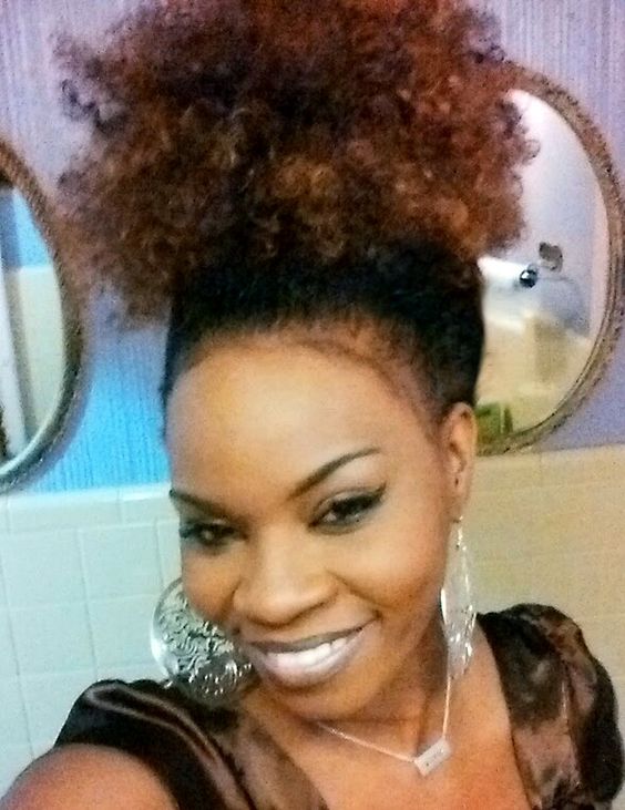 Natural hair afro puff