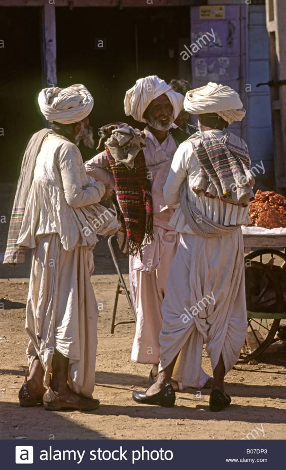India Gujerat Rann of Kutch Anjar Rabari men in traditional costume Stock Photo