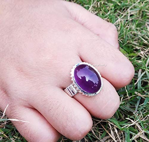 Amethyst Ring,925 /% Sterling Silver Ring,Purple Gemstone Ring Boho Ring,Beautiful Handmade Amethyst Ring,Band Ring,Antique Promise Rings