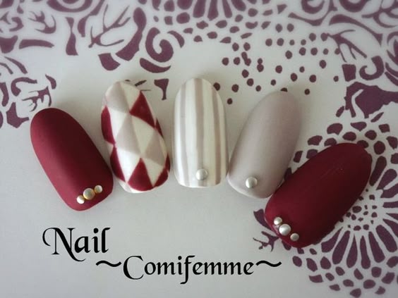 レッド×マットネイル♡