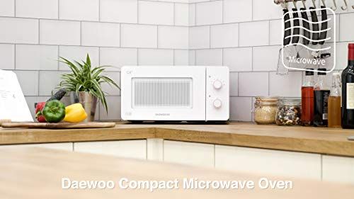 Daewoo QT3R Compact Manual Control Microwave Oven 14 Litre Pink//White 600 W