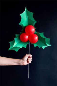 Holly Balloon Sticks
