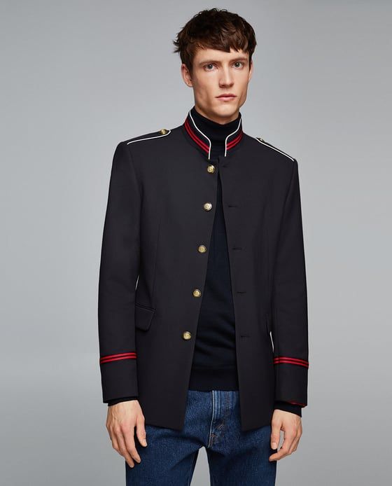 manteau officier homme zara