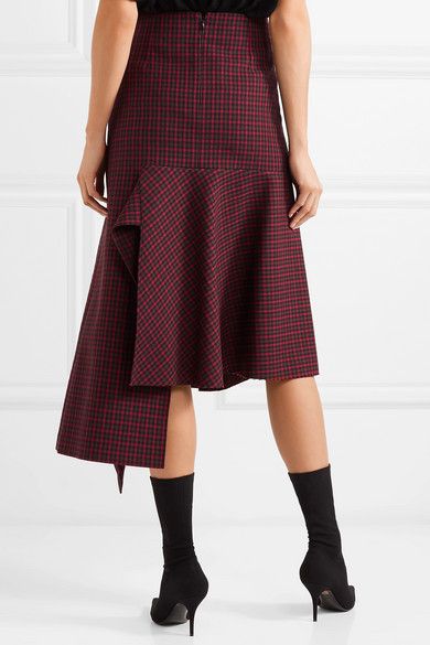 Balenciaga | Asymmetric checked wool skirt | NET-A-PORTER.COM