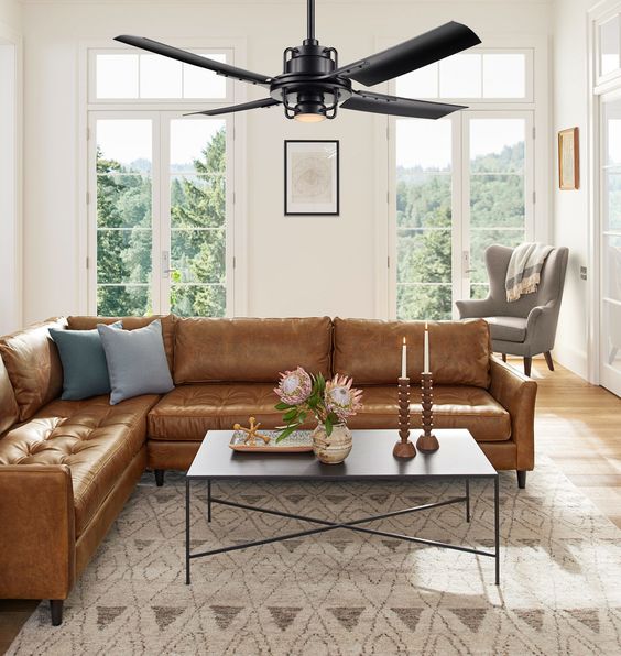 Sofa da góc hiện đại dành cho phòng khách nhỏ