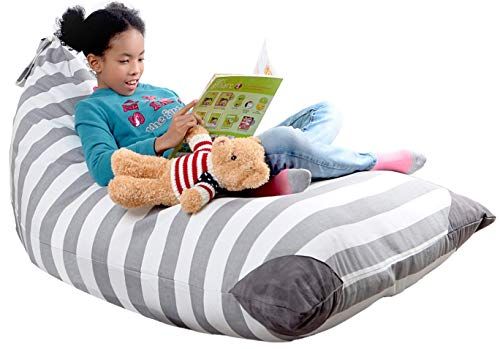 Xl Stuffed Animal Storage Bean Bag Chair By Mylola Premium Quality Cotton Canvas Cover Kids Soft Stuffed Animal Storage Bean Bag Chair, Animal Bean Bag Chairs For Toddlers