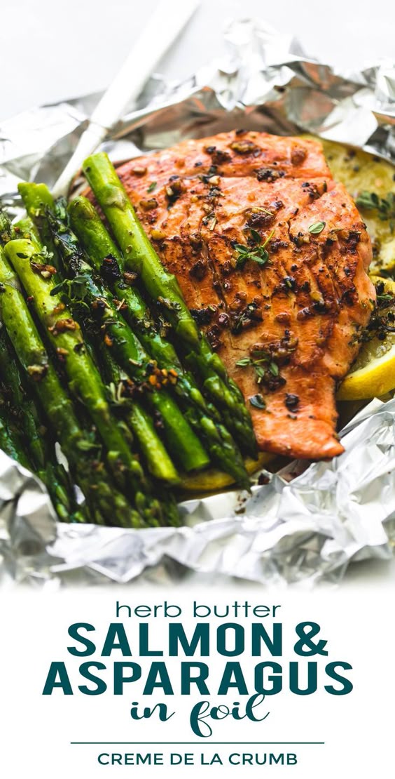 Herb Butter Salmon And Asparagus Foil Packs