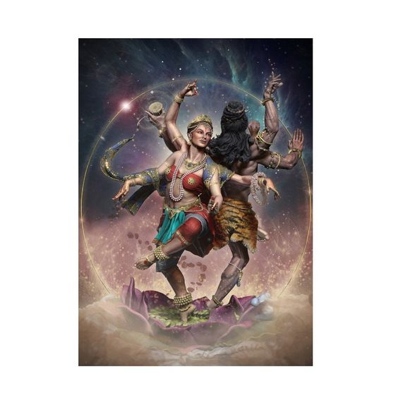 SHIV PARVATI , polyester canvas print , Size 30 inch x 40 inch Large Print make your wall in style .