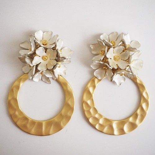 2way白銀のフラワーピアス ピアス ハワイ アクセサリー 夏 プレゼント 2way白銀のフラワーピアス ピアス ハワイ アクセサリー 夏 プレゼント