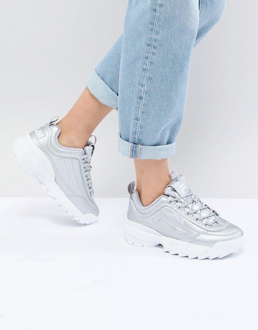 Fila | Fila Disruptor Sneakers In Silver | ASOS in 2019 ... Fila | Fila Disruptor Sneakers In Silver | ASOS in 2019 ...