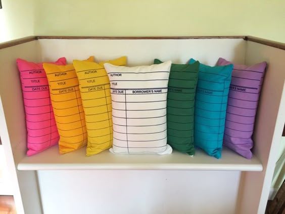 Library Card Pillows // Librarian Gift // Reading // Book - Etsy
