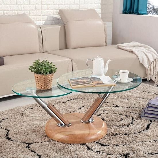 A contemporary coffee Tokyo Clear Glass Top Coffee Table In