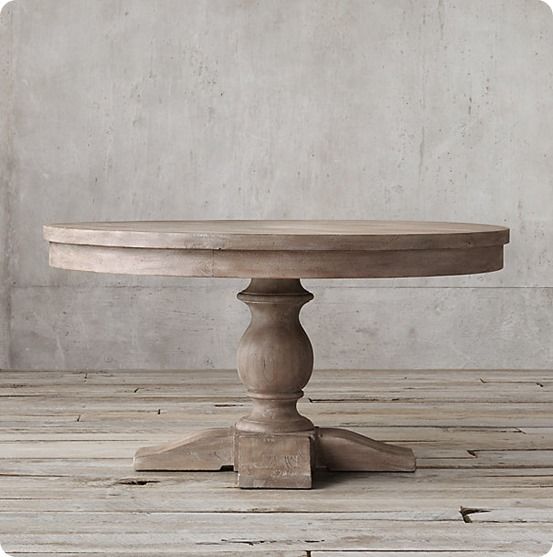 Refinished Dining Table In Weathered Gray Knockoffdecor Com Round Kitchen Makeover Round Dining Table, Weathered Round Dining Table
